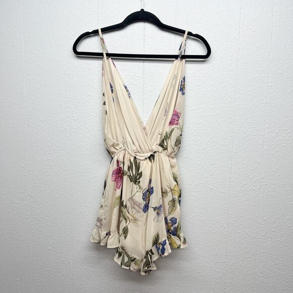 Mahina Floral Feminine Beach Coquette Chic Boho Romantic Womens Romper Small - Picture 7 of 14